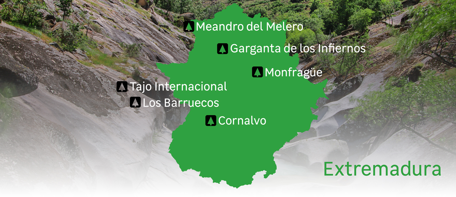 Mapa naturaleza Extremadura